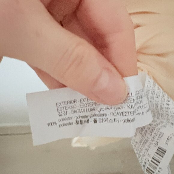 Zara Soft Draped Midi Dress Cream Size Large - Picture 9 of 10